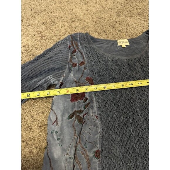 Tunic Top Lagenlook Mix Media Embroidered Boho Hippie Fairy Witchy Grunge MEDIUM - Picture 12 of 12